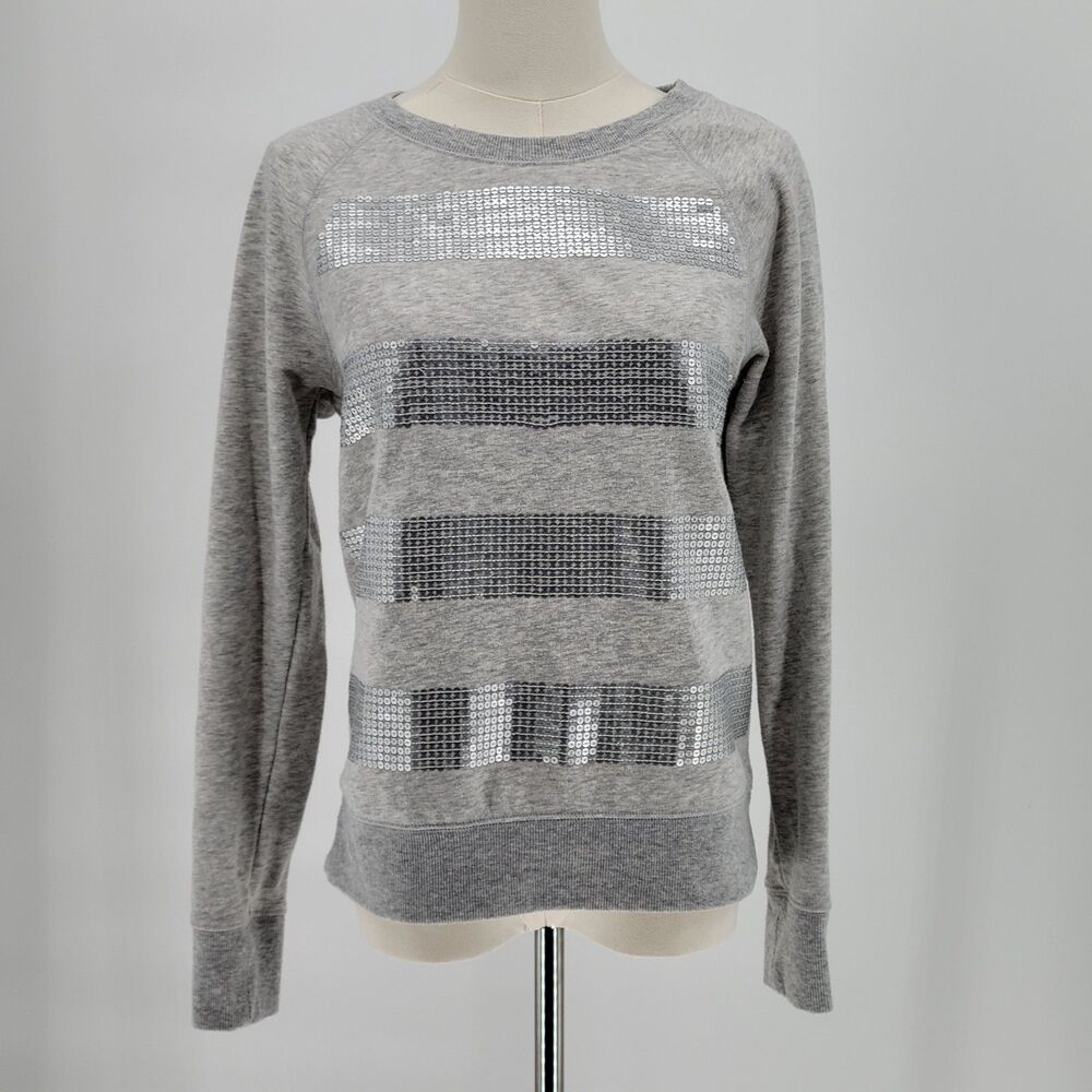 Mossimo Supply Co french terry gray heather sequin sweatshirt small
